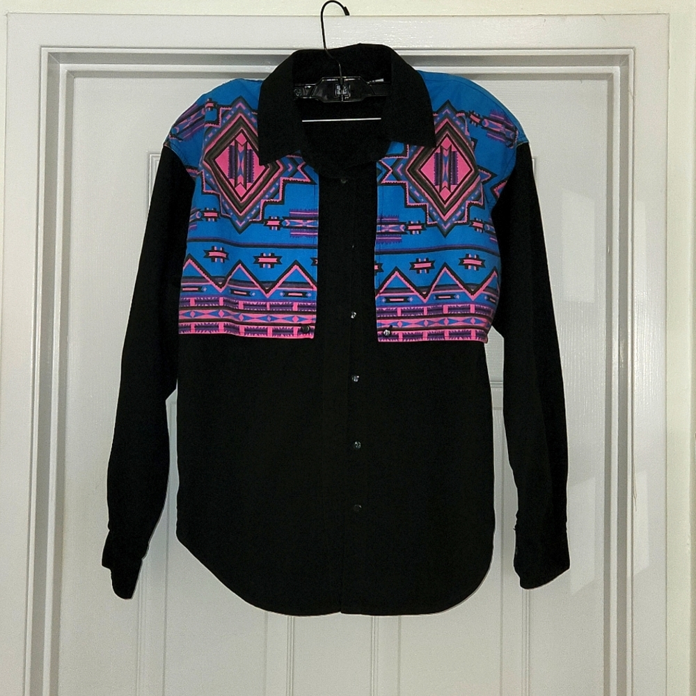 Vintage Bib Bodice Western shirt Size L